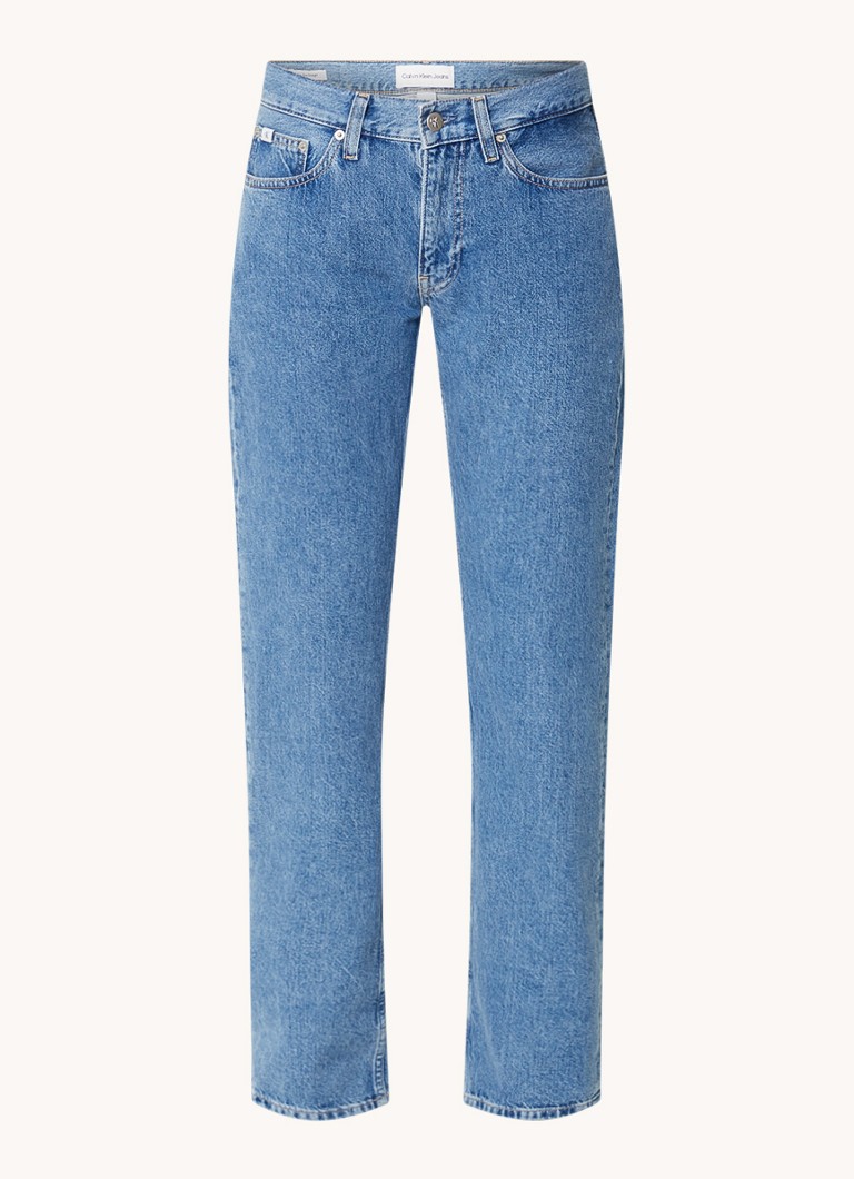 Jeans Calvin Klein a vita media, gamba dritta, lavaggio medio
