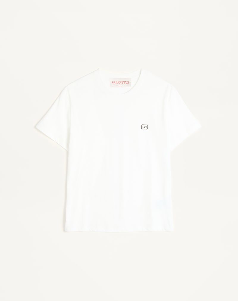 T-shirt en coton avec écusson logo V
