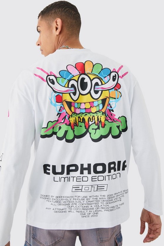 Langärmliges T-Shirt mit Euphoria-Print
