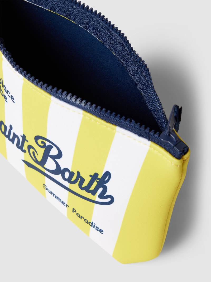 Kulturtasche mit Allover-Muster Modell 'ALINE SPONGE' in gelb