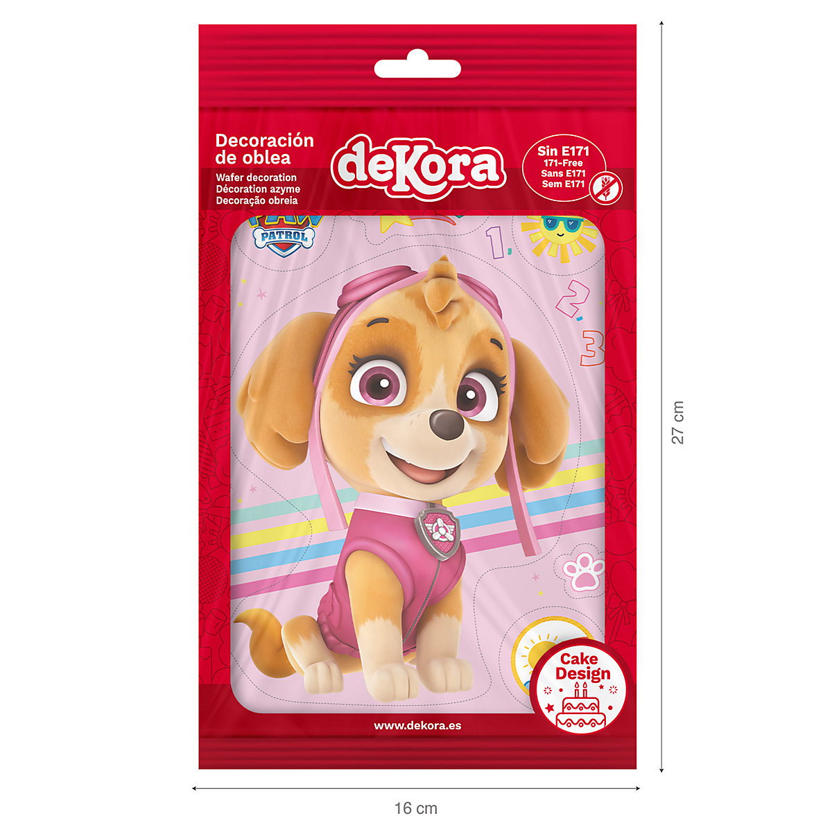 Essbare Tortendeko Paw Patrol mit großer Skye 14,8 x 21cm
