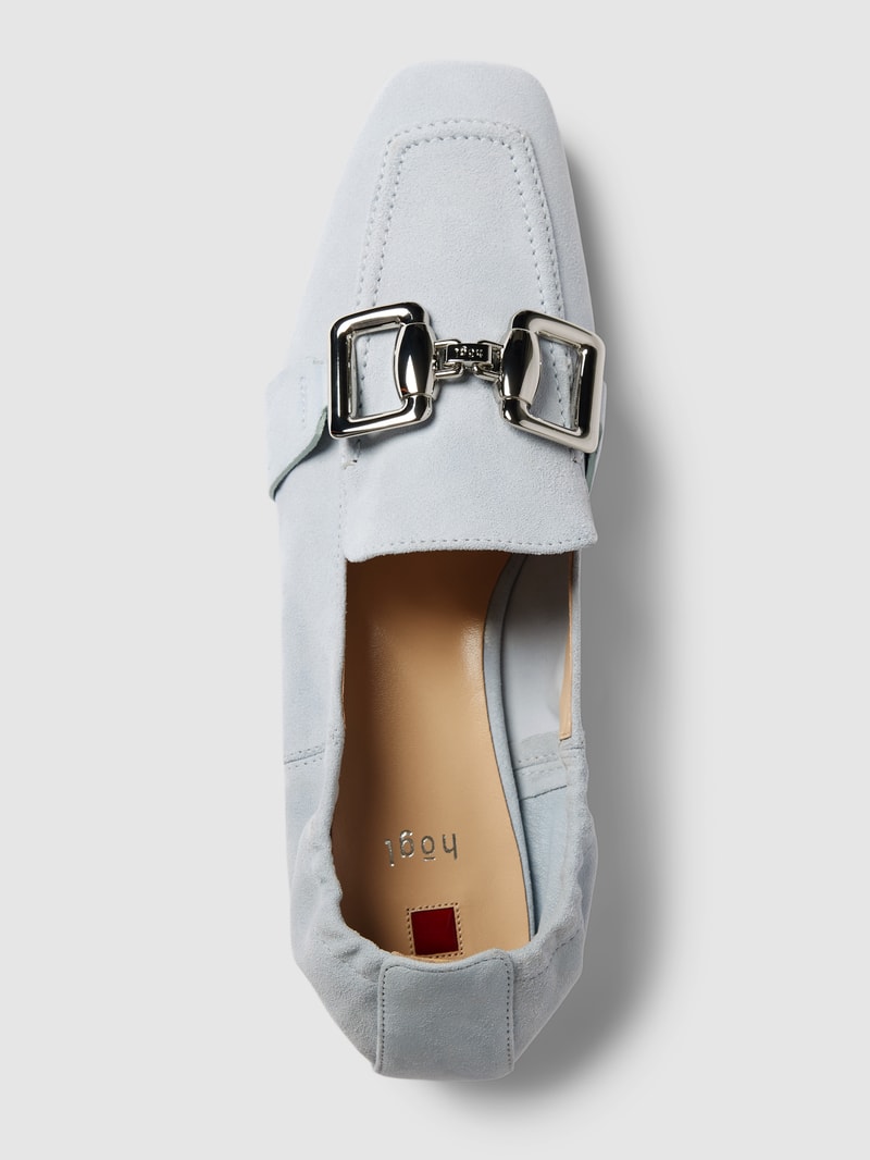 Penny-Loafer mit Zierbesatz in hellblau