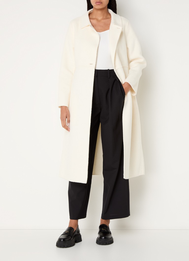 Maje coat in wool blend with belt