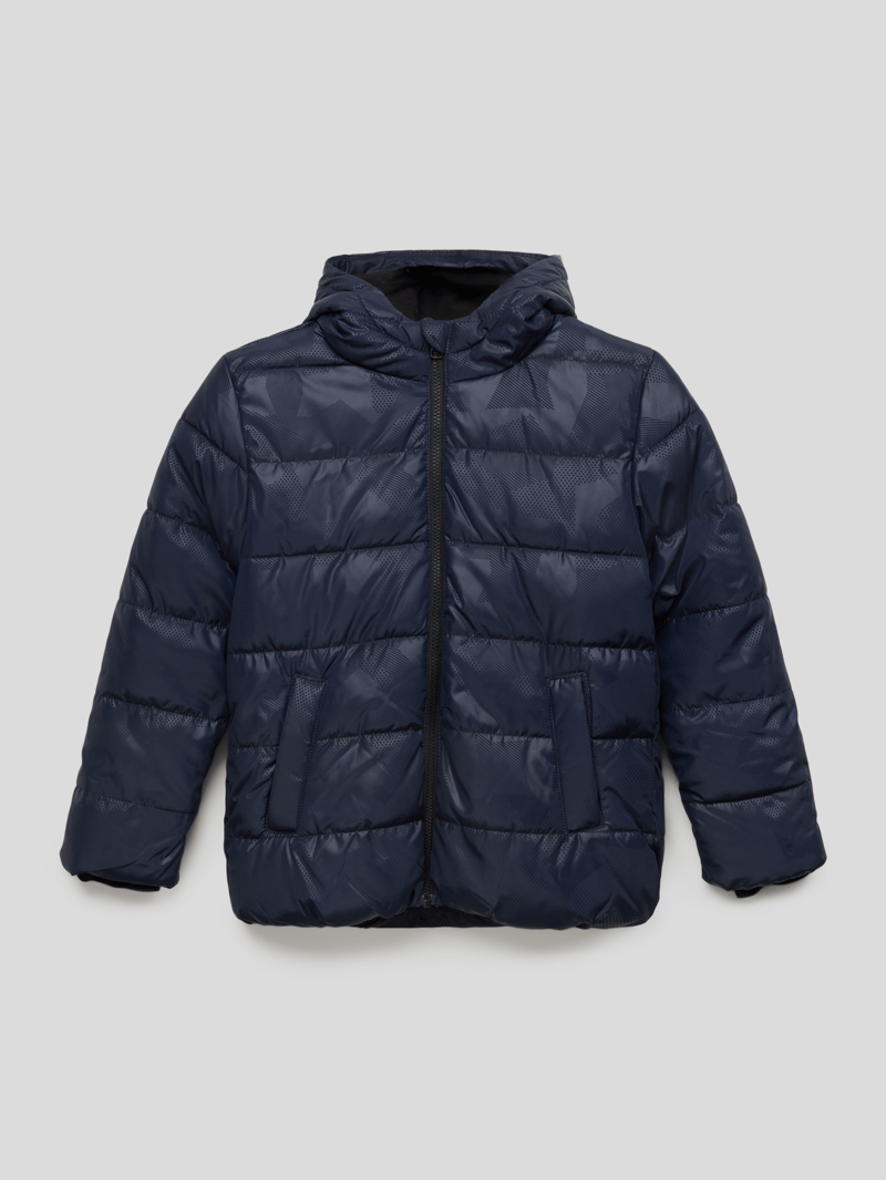 Steppjacke mit Kapuze in marineblau