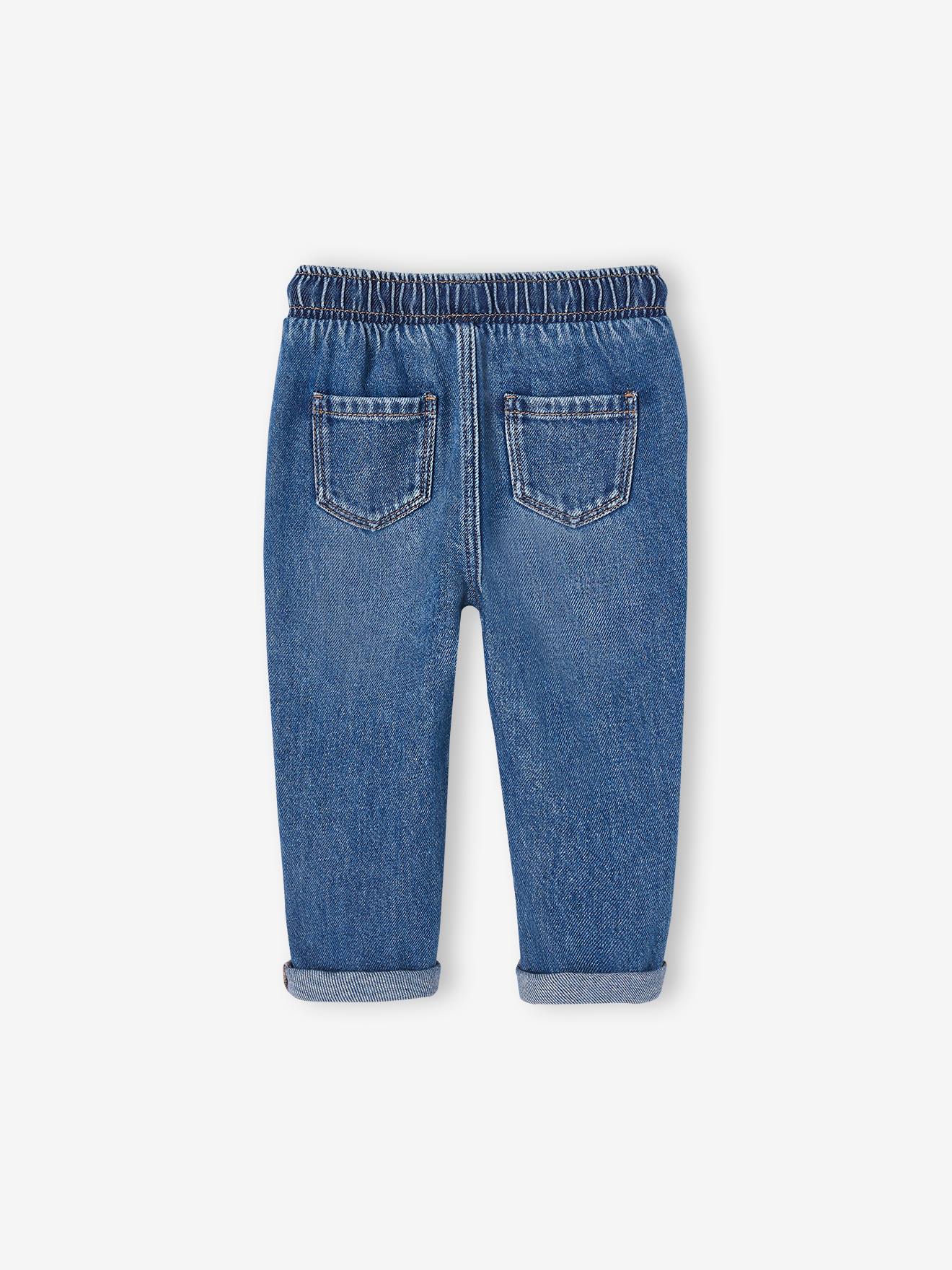 Pantalon en denim bébé taille élastiquée denim brut