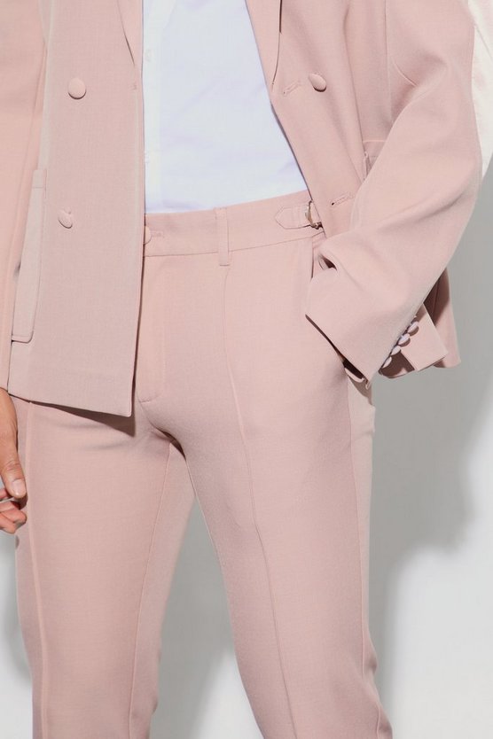 Strukturierte Skinny Anzughose mit verstellbarem Bund