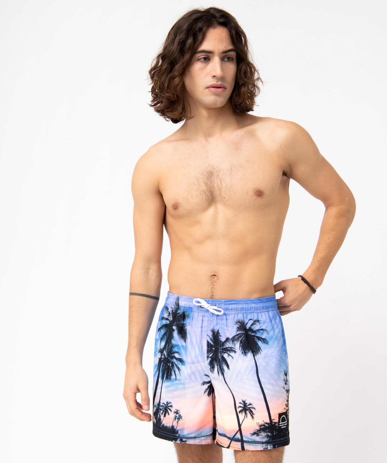 Short de bain homme à motifs palmiers imprime | GEMO