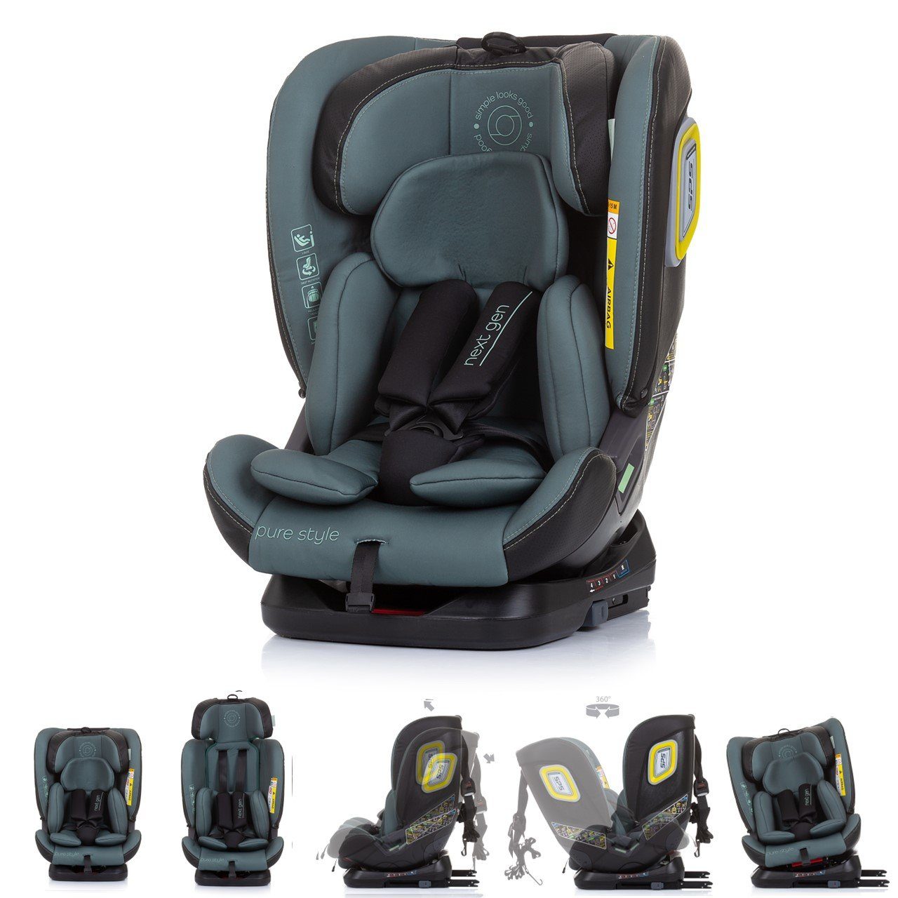 Chipolino Autokindersitz Kindersitz i-Size Next Gen, bis: 36 kg, (40 - 150 cm) Isofix Reboard 360° drehbar