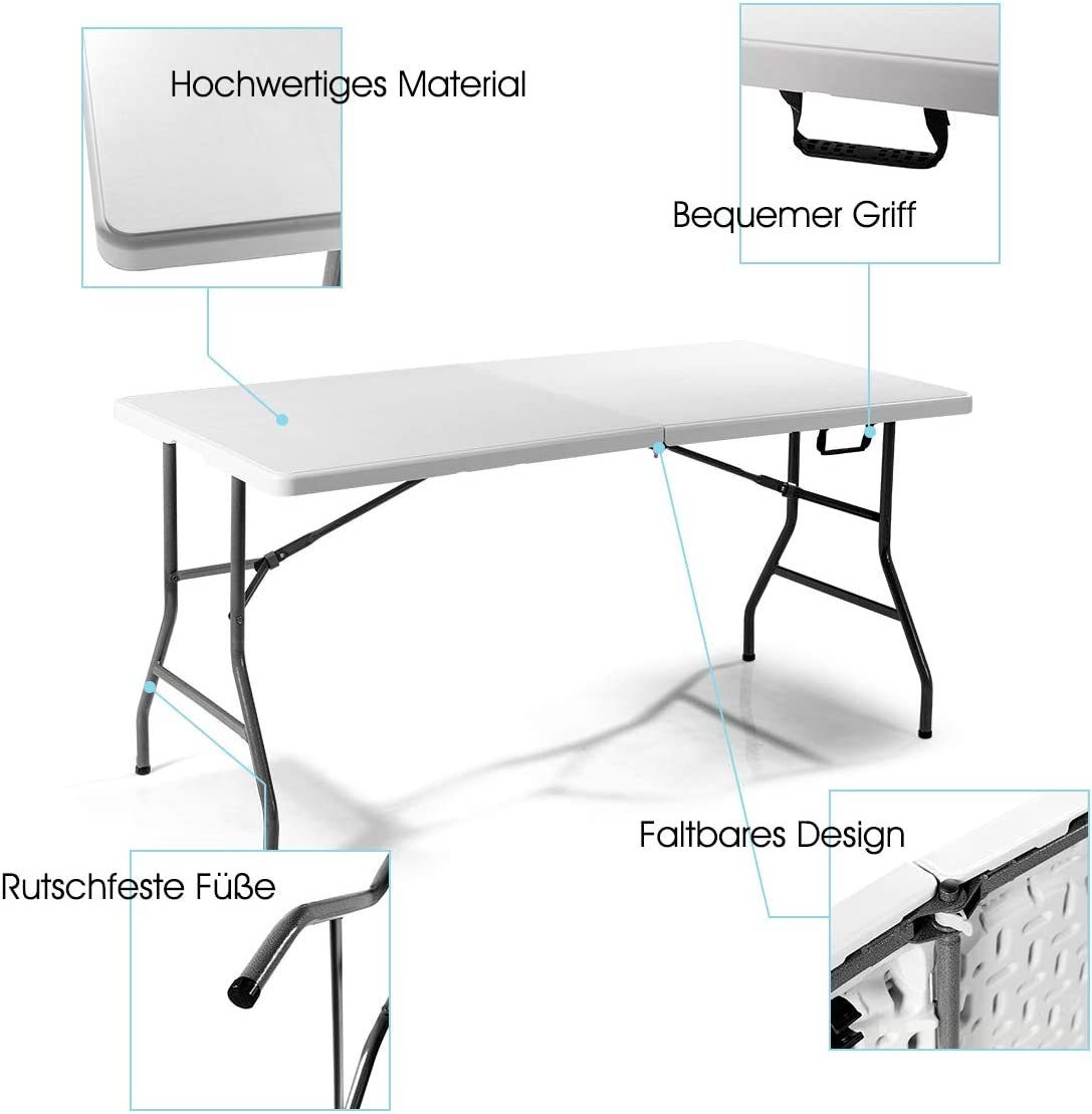 KOMFOTTEU Klapptisch Eisstisch, 183 x 76 x 74 cm