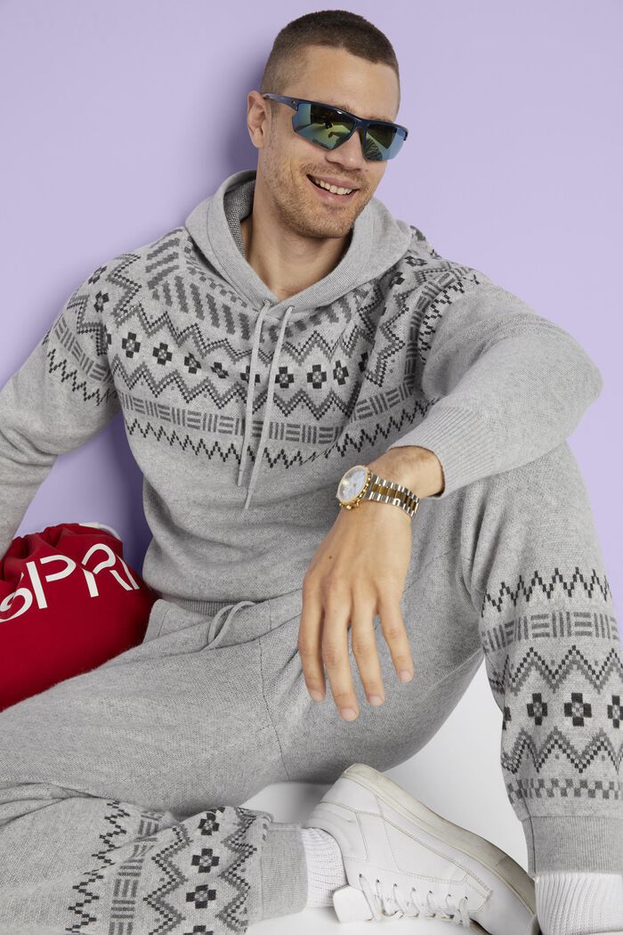 Fair Isle-Kapuzenpullover aus Wolle und Kaschmir
