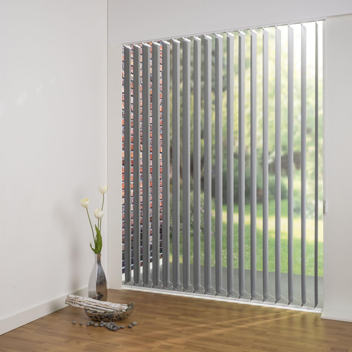 Bella Casa Vertikalanlage Maß, 127 mm Lamelle, 120 x 250 cm, dunkelgrau