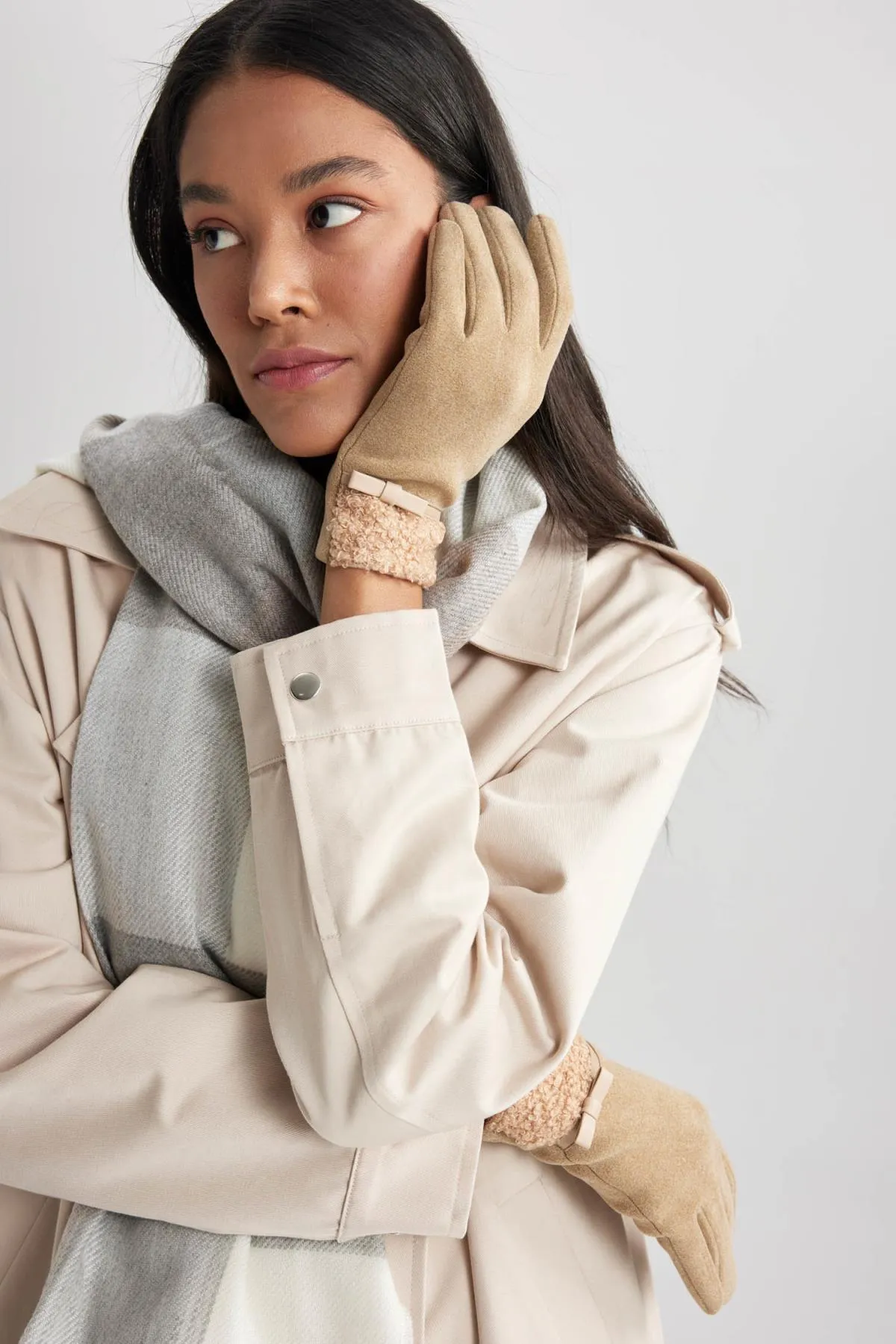 DeFacto  Handschuhe - Beige - Unifarben