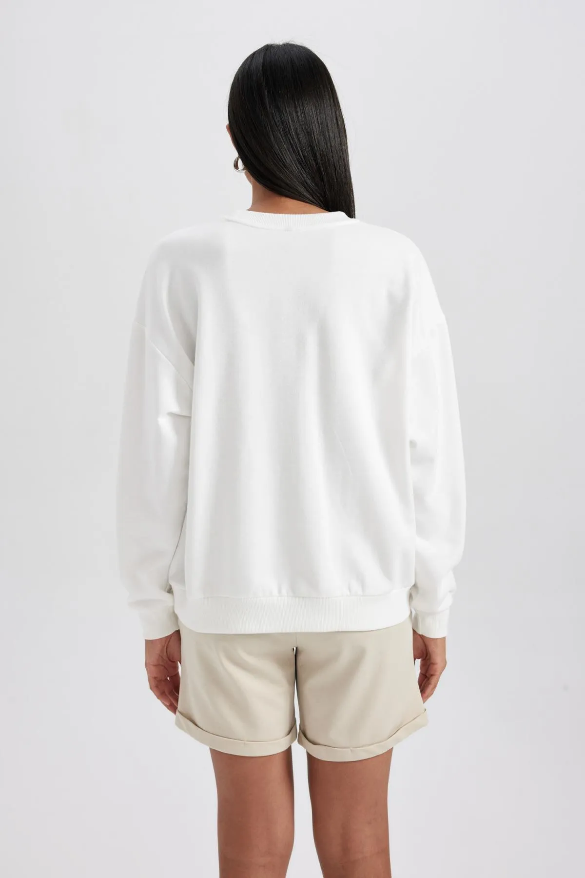 DeFacto  Dünnes Sweatshirt mit Rundhalsausschnitt und Relax Fit B1808ax23au