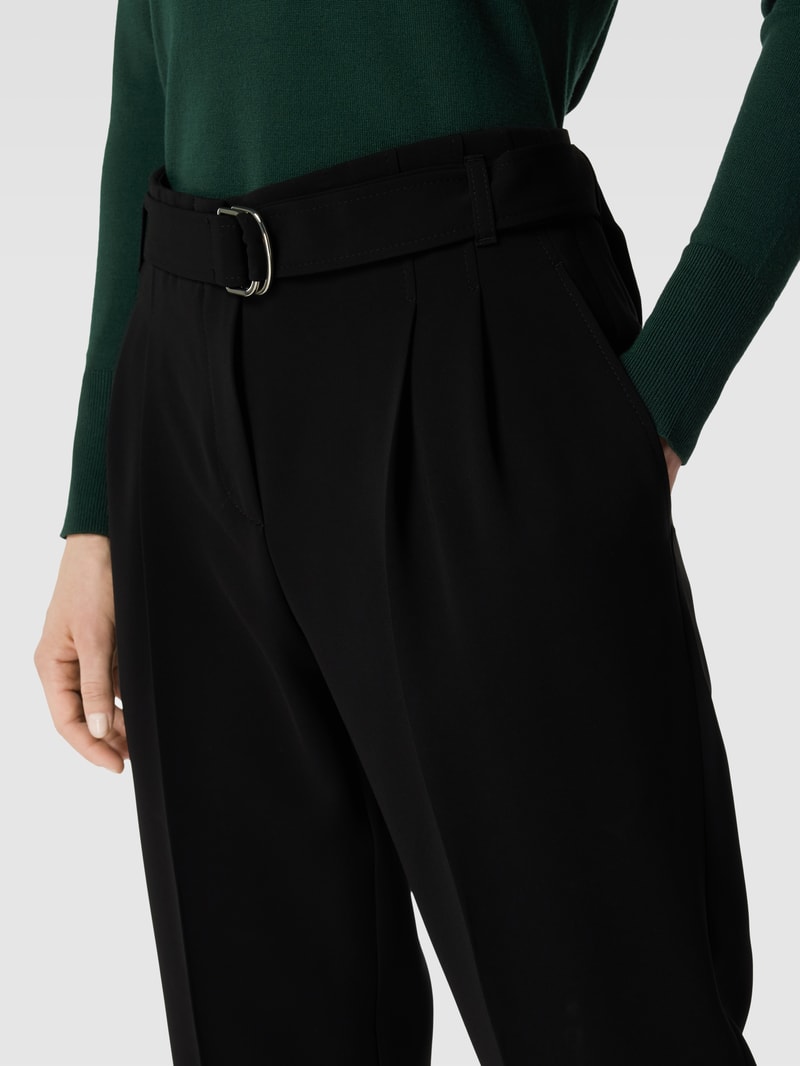Hose mit Stoffgürtel Modell 'Tapia' in schwarz