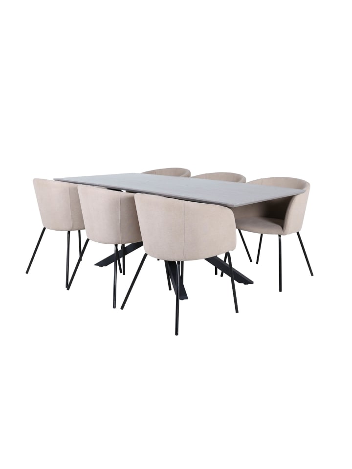 ebuy24 Essgruppe Piazza 10 (7-teilig) Beige 90 x 180 cm günstig kaufen onesize