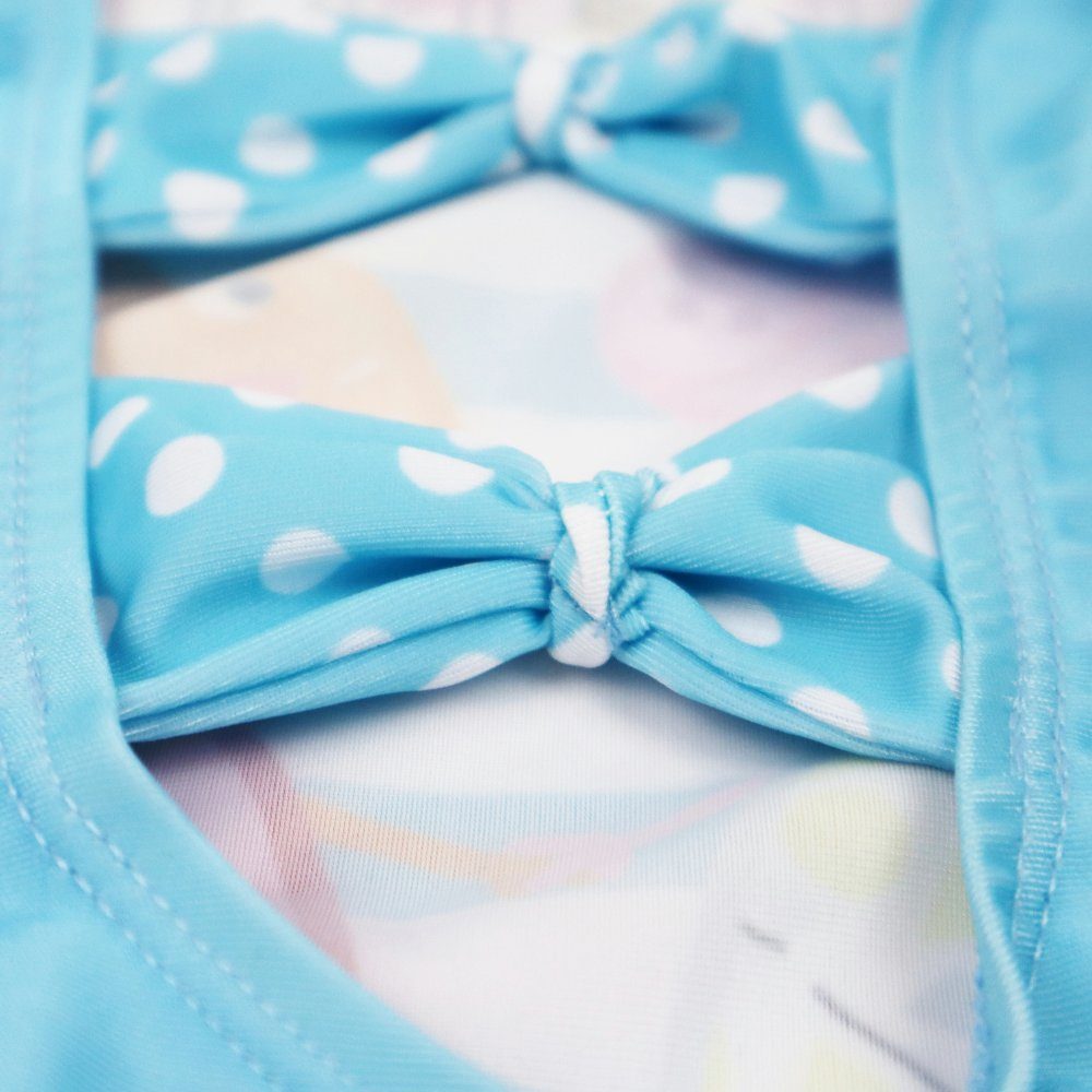 Peppa Pig Badeanzug Peppa Wutz und Mollie Mieze Friends Kinder Schwimmanzug Gr. 92 bis 110, Hellblau oder Pink