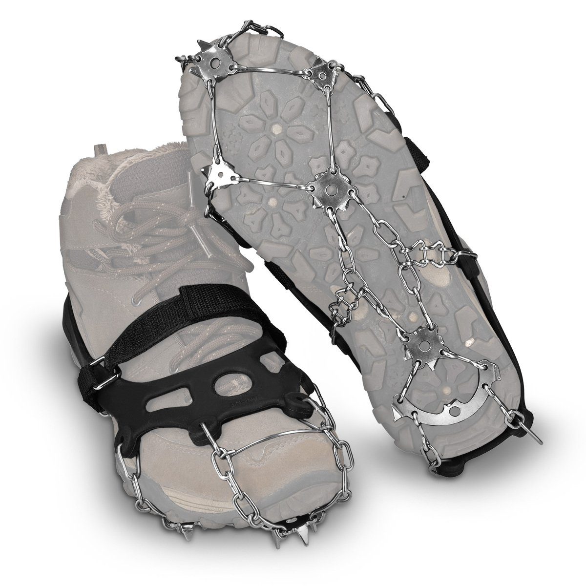 Navaris Schutzweste Schuhkrallen für Schuhe - Silikon Schuhspikes mit Edelstahl Ketten