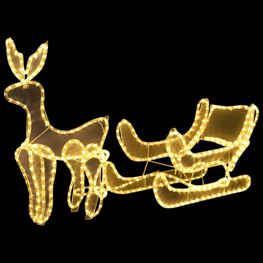 vidaXL Christbaumschmuck LED-Rentier mit Schlitten und Mesh 432 LEDs (1-tlg)