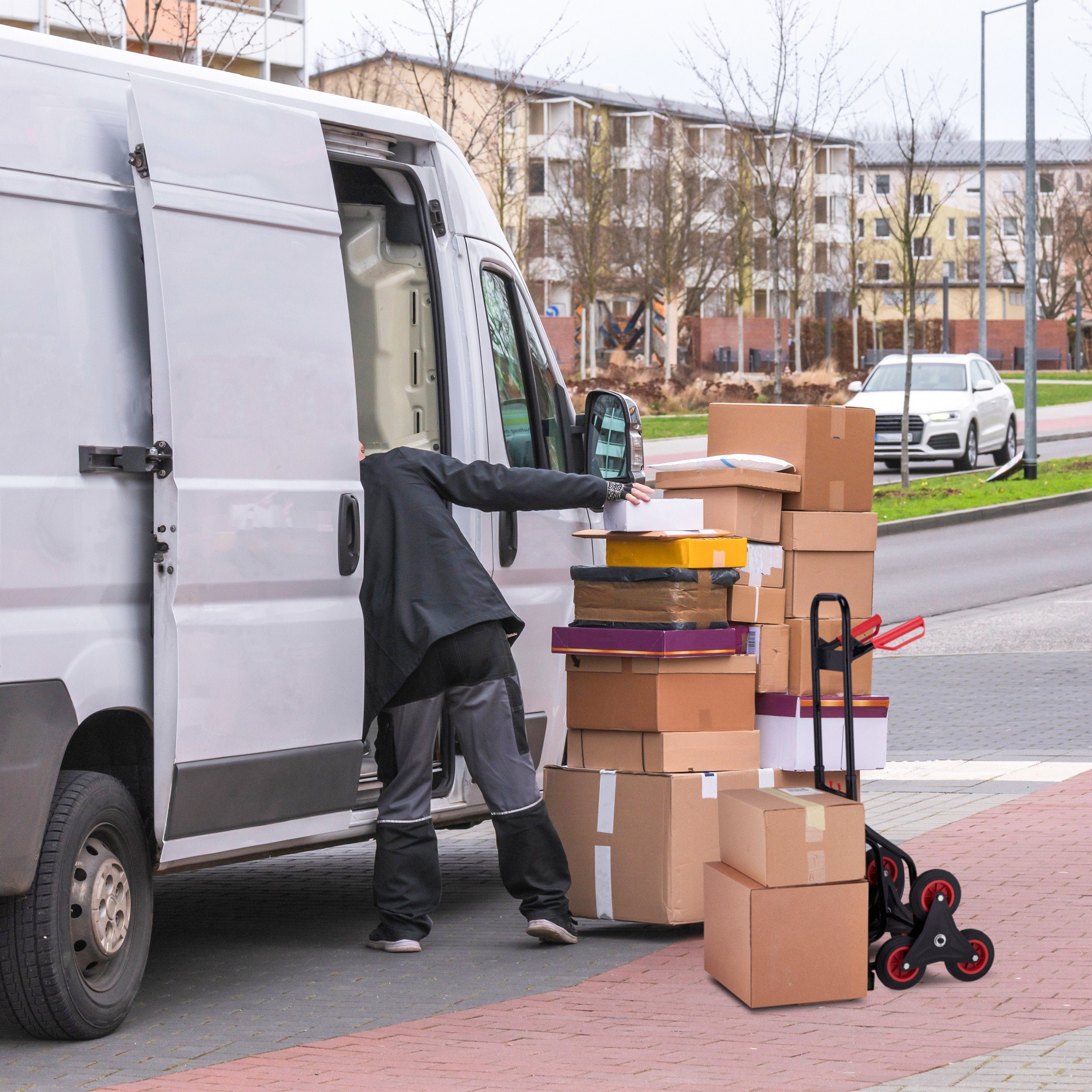 relaxdays Treppensackkarre Sackkarre Treppensteiger schwarz
