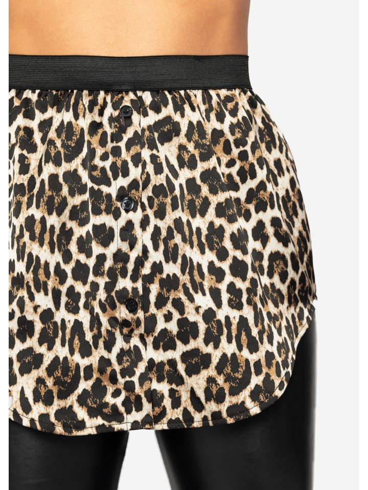 SASSYCLASSY Blusenrock in Hellbeige, Schwarz günstig kaufen