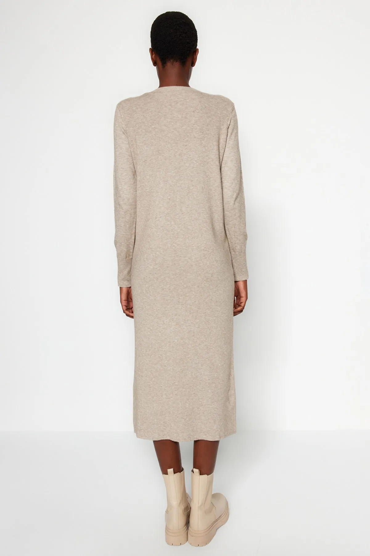 Trendyol Collection  Mink Maxi Knitwear Premium Garn/Spezialgarn Kleid TWOAW24EL00100