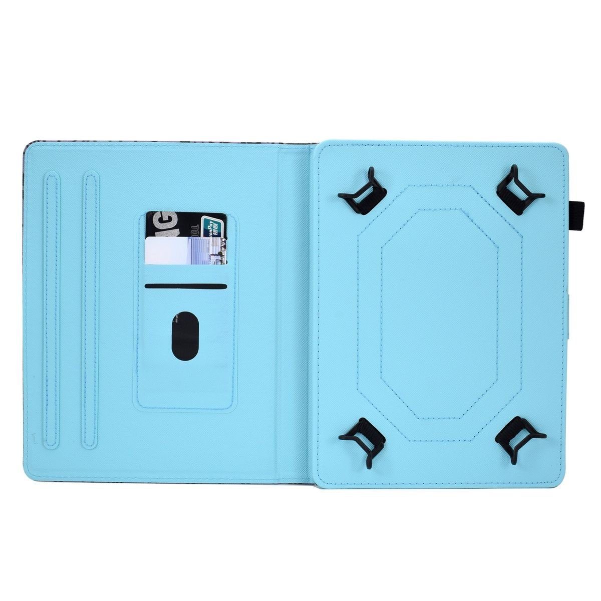 Wigento Tablet-Hülle Kunstleder Tablet Cover Tasche Katze für Lenovo Tab M10 Plus 3. Gen Schwarz Hülle Case Etui
