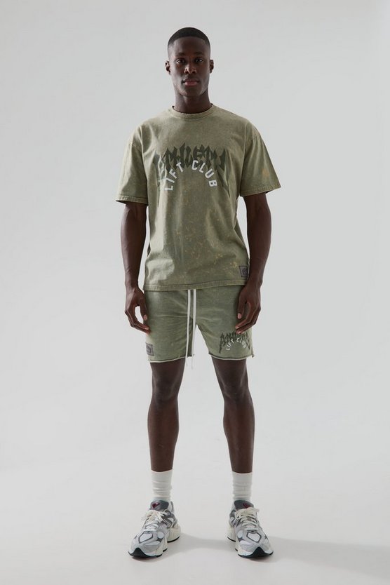 Man Active Oversize T-Shirt-Set mit Rest Day Print