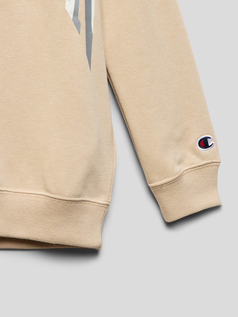 Sweatshirt mit Label-Print Modell 'Rochester' in camel