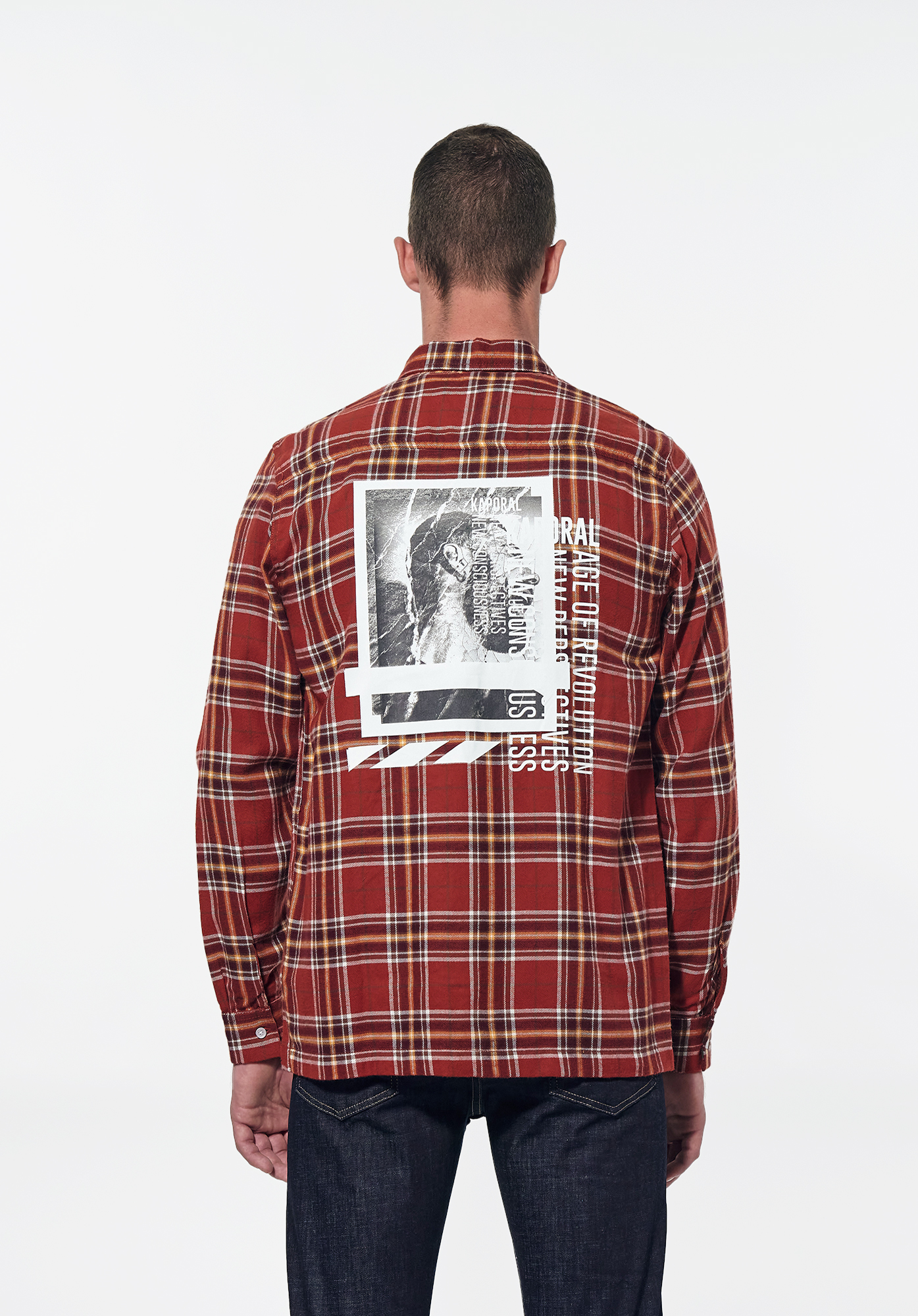 PAZ    Chemise à carreaux bordeaux régular Homme