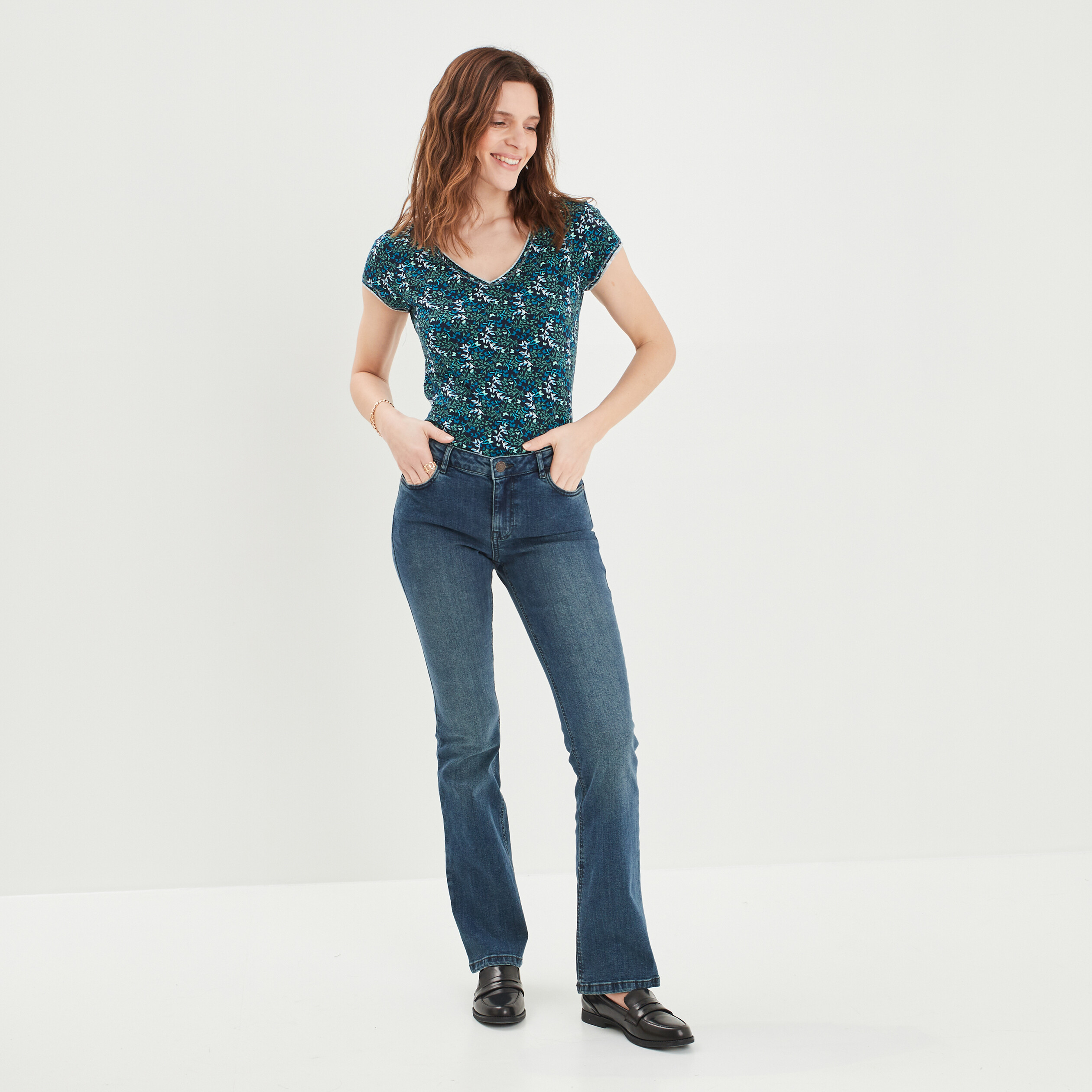 T-shirt manches courtes bleu marine femme | La Halle