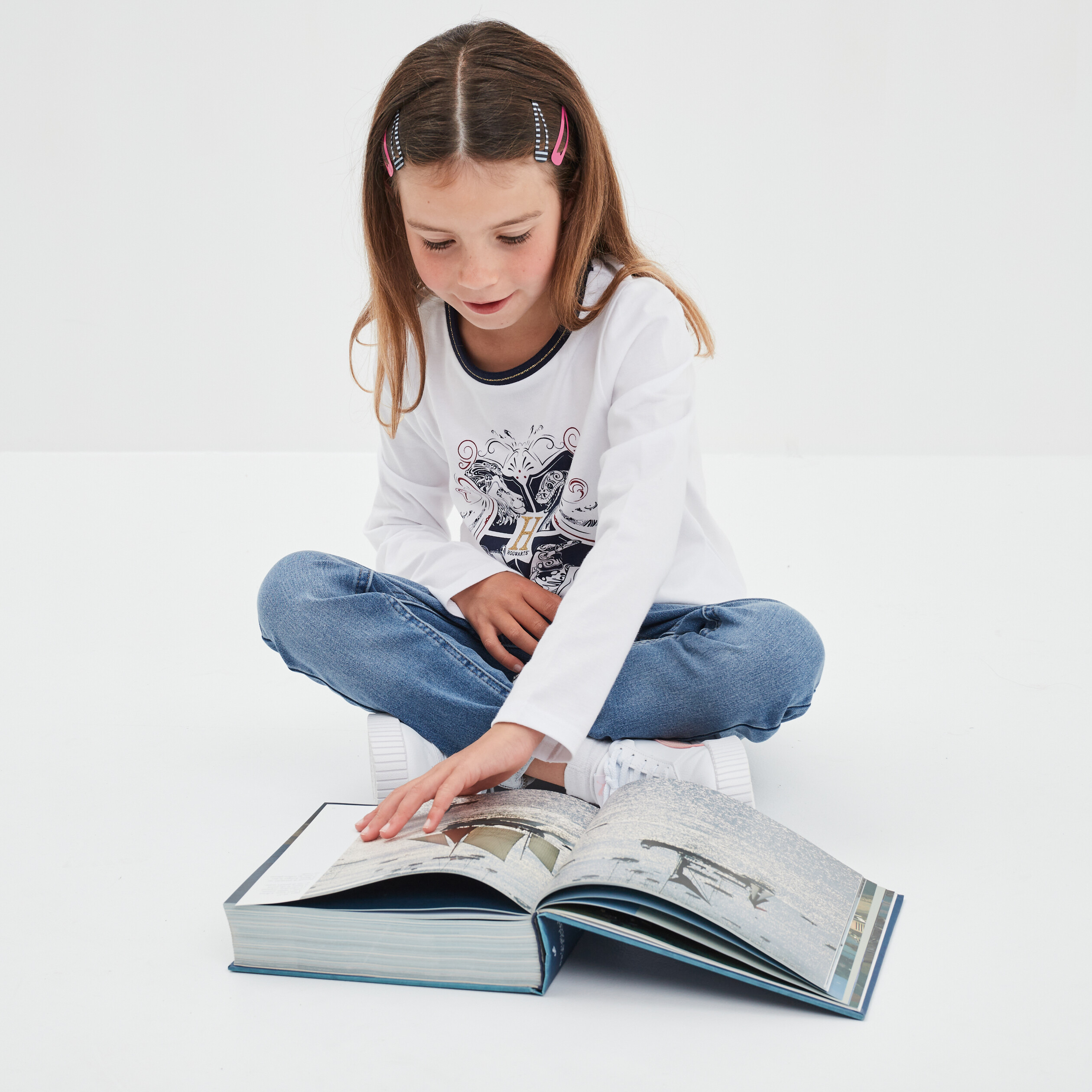 T-shirt droit coton Harry Potter blanc fille | La Halle