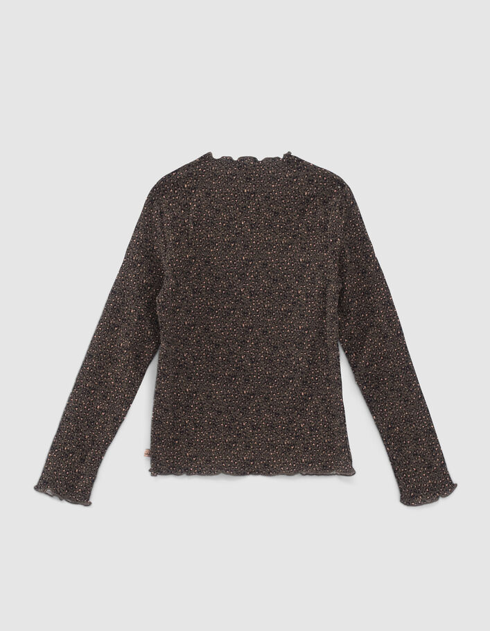 T-shirt kaki imprimé léopard fille