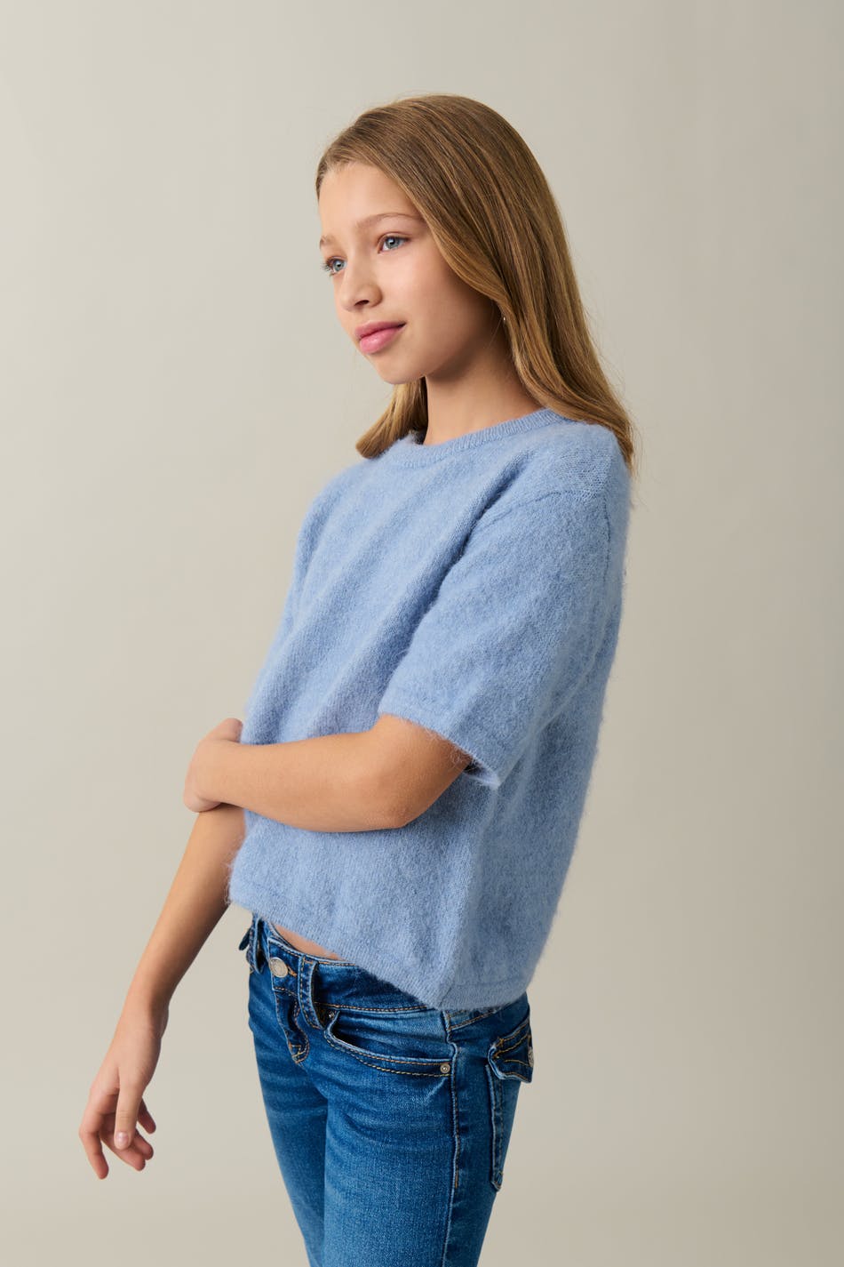 Y kn short sleeve top