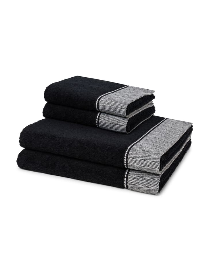 Möve 2 X Handtuch 2 X Duschtuch - im Set Brooklyn in Black günstig kaufen 4