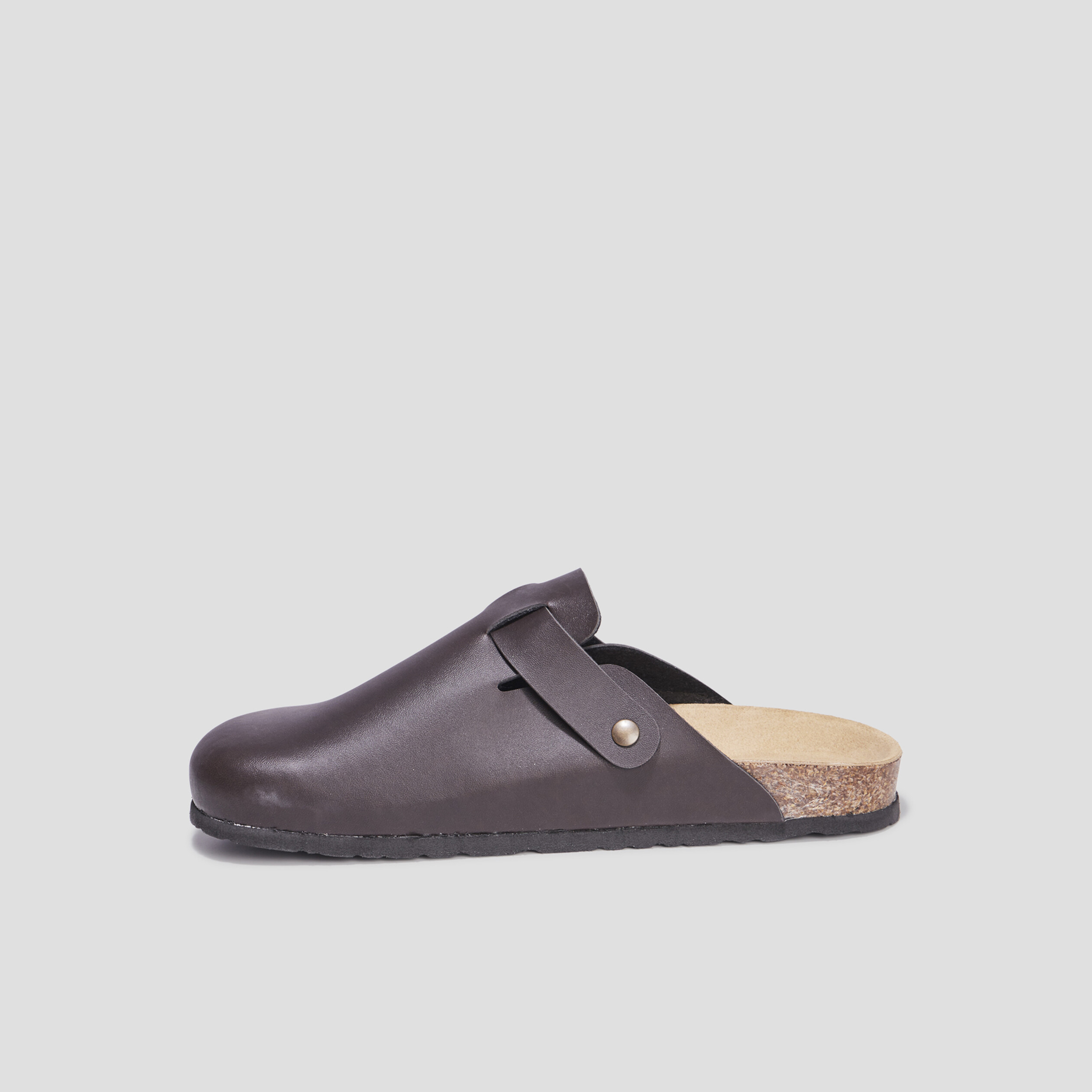 Mules plates en cuir Gabot marron homme | La Halle