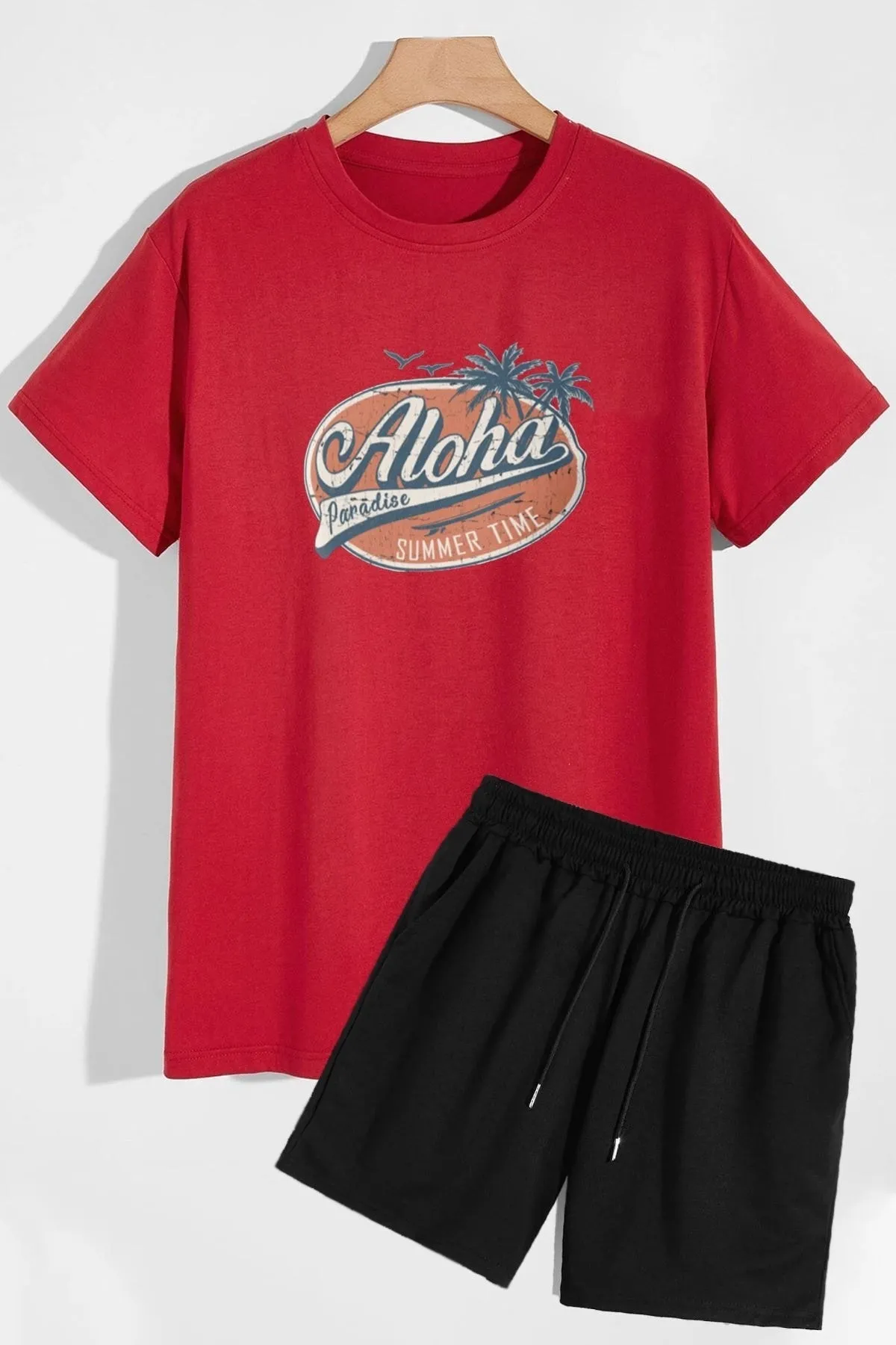 trendypassion  Aloha Shorts T-Shirt-Trainingsanzug-Set