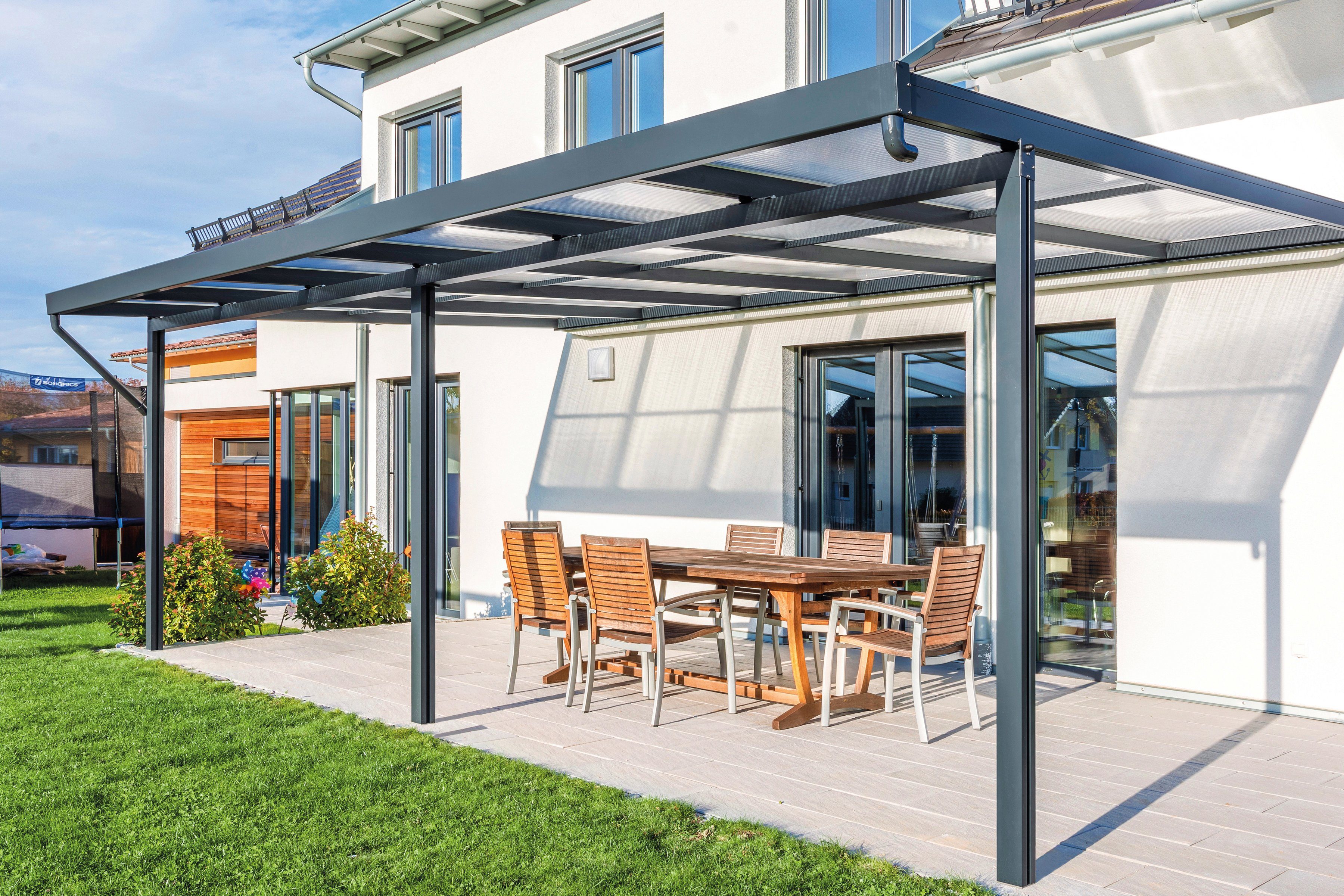 GUTTA Terrassendach Premium, BxT: 611x406 cm, Bedachung Doppelstegplatten, BxT: 611x406 cm, Dach Polycarbonat klar