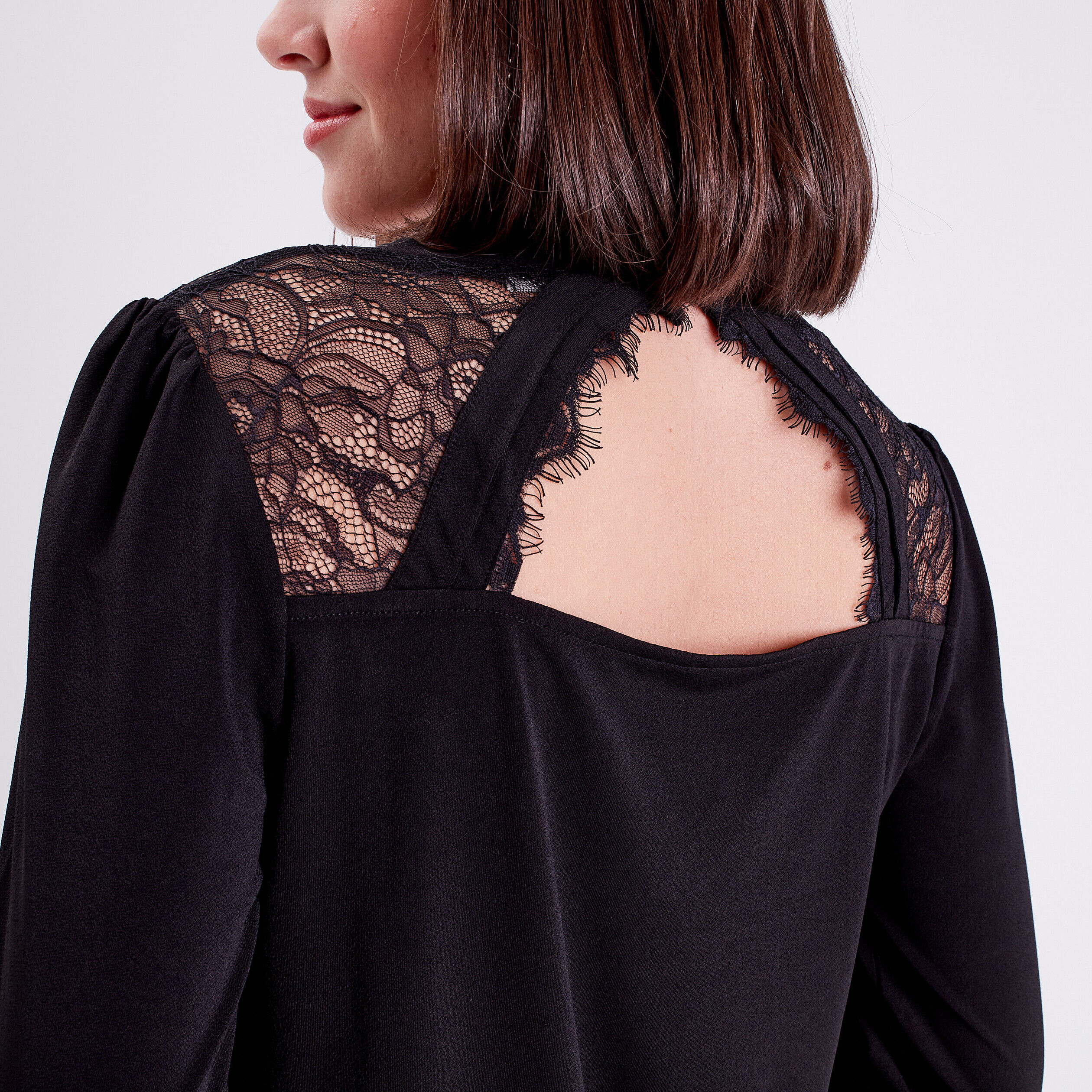Blouse manches longues noir femme | Cache Cache