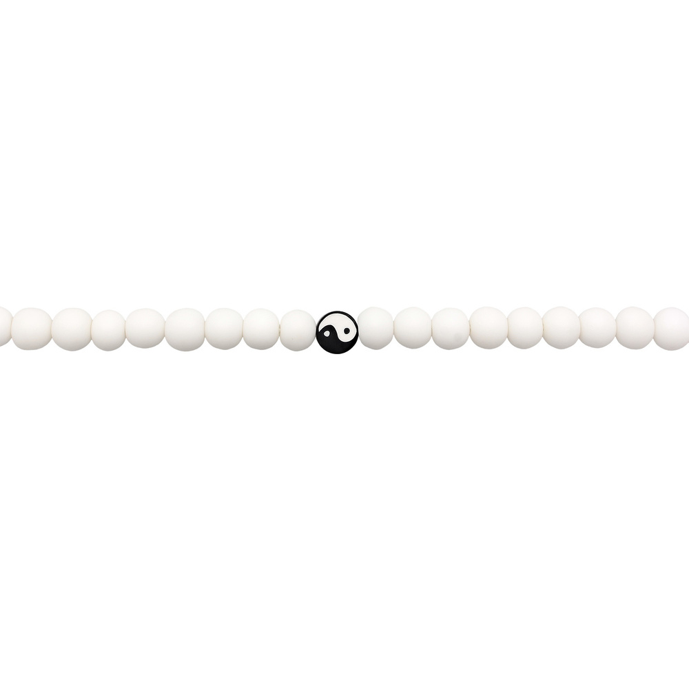 Elli Elli Collier Femmes Symbole Ying-Yang Bead avec des perles de résine en argent st collier