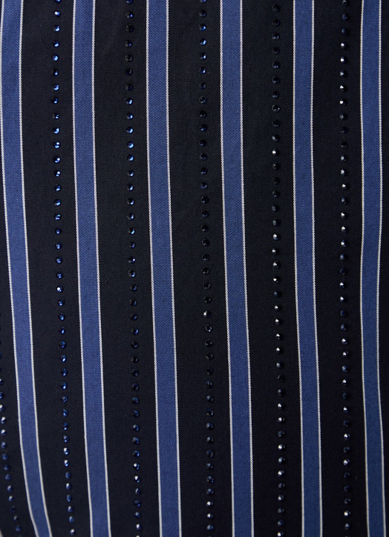 Sandro High waist straight fit trousers with stripe print and rhinestones