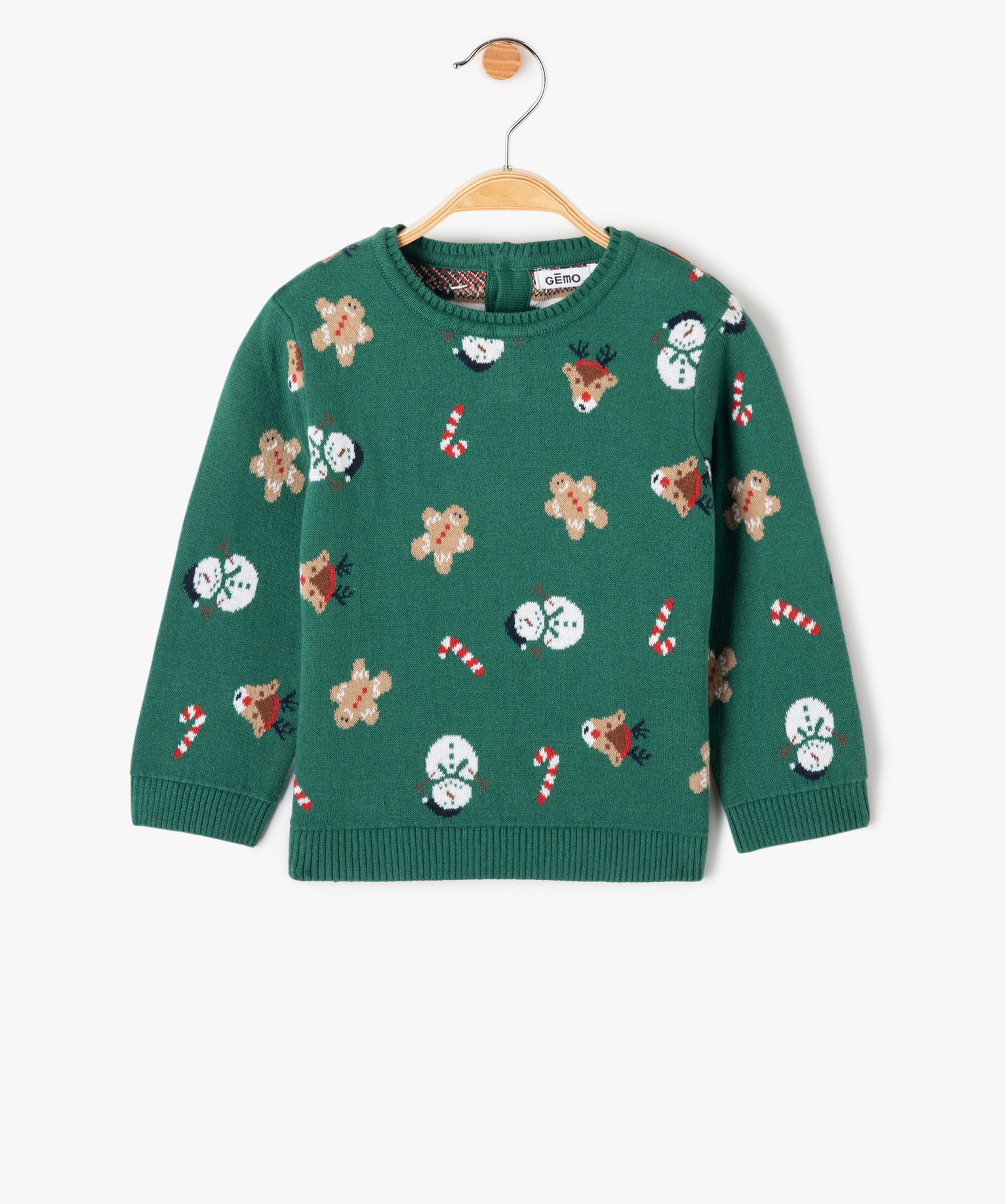 Pull de Nol bébé à motifs vert | GEMO