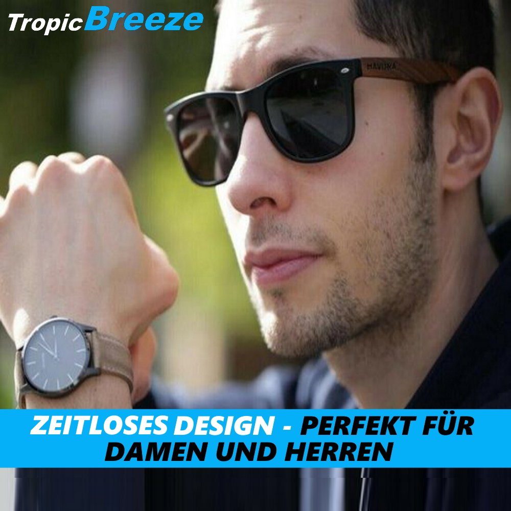 MAVURA Sonnenbrille TropicBreeze Walnussholz Design Sonnenbrille Natürliche Herren Damen Holz Mode Brille Polarisiert Pilot UV400