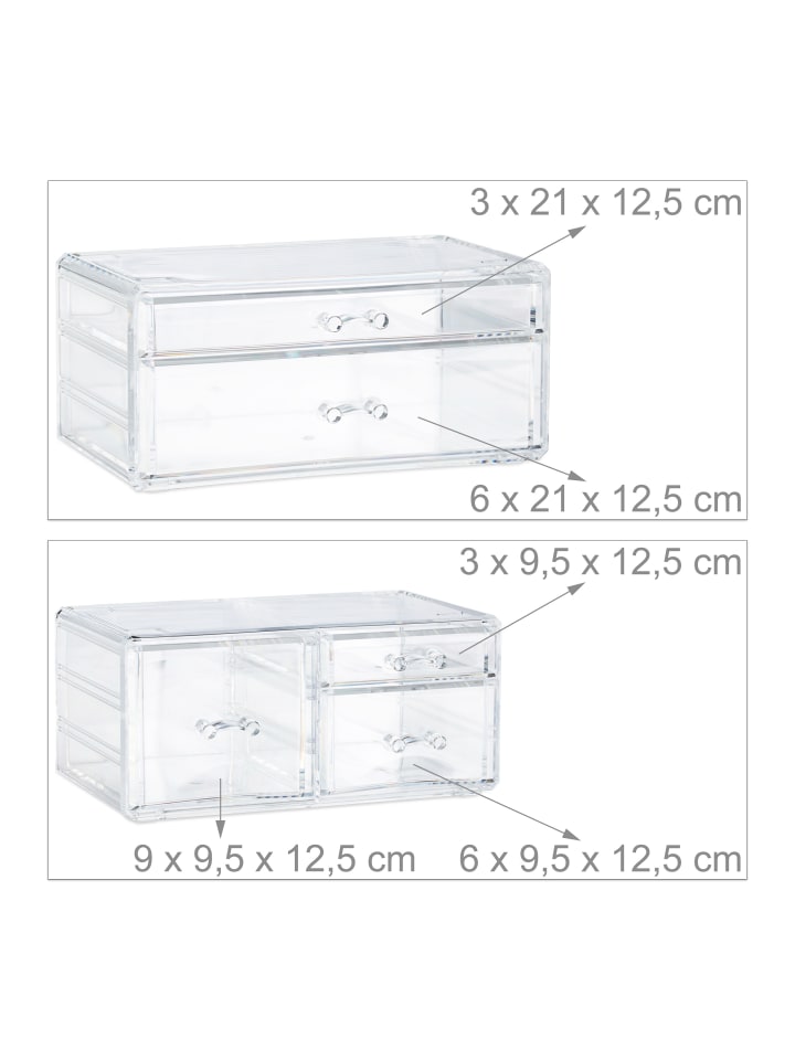 relaxdays Makeup Organizer in Transparent günstig kaufen onesize