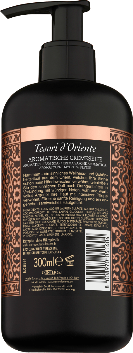 Flüssigseife Hammam, Arganöl & Orangenblüte, 300 ml