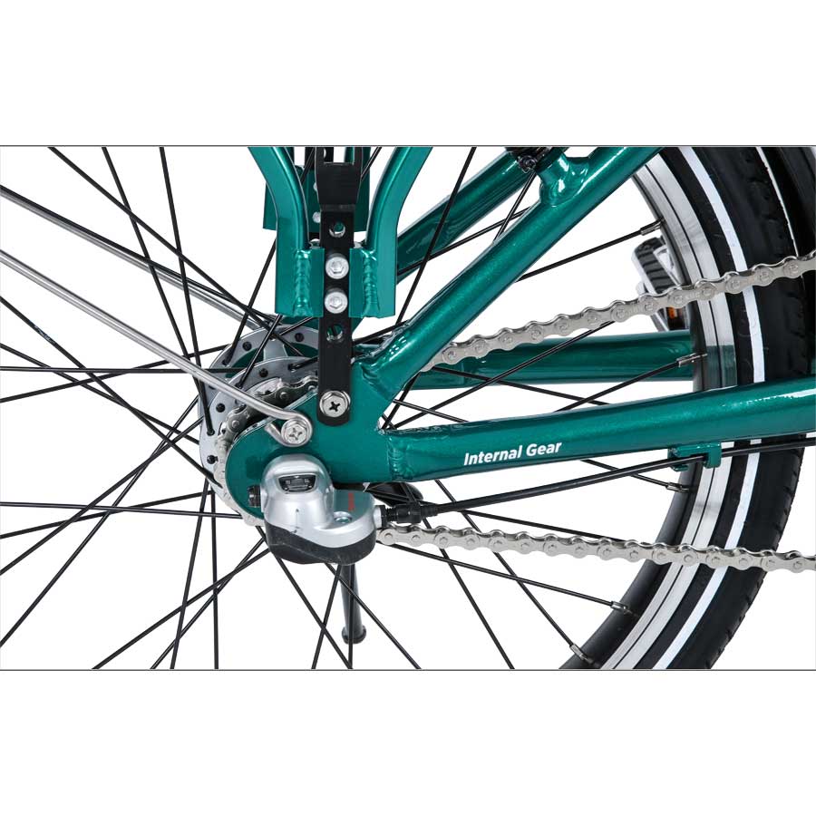 Wayscral E-Bike Flexi 215, 20 Zoll Pedelec, elektrisch unterstütztes Klappfahrrad in Grün, bis zu 45 km Reichweite - ATU