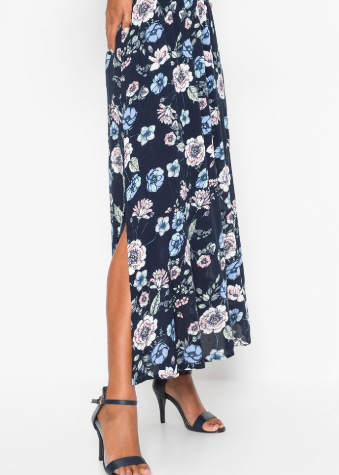 Bedrucktes Maxikleid mit Volants