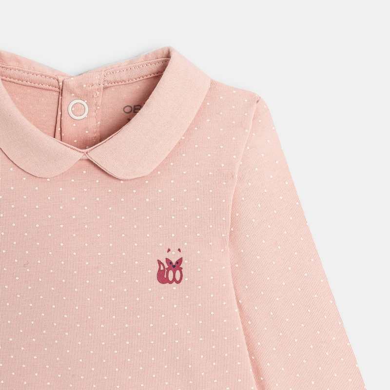 Body imprimé à petit col (lot de 3) rose naissance