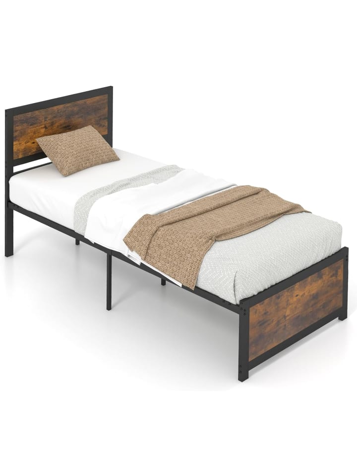 COSTWAY Bettgestell 90 x 200 cm in Braun günstig kaufen onesize