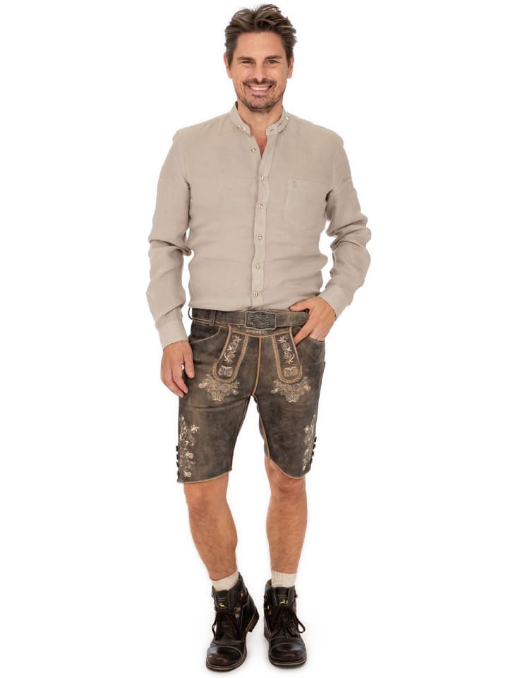 Almsach Stehkragenhemd 720LI-LA in beige günstig kaufen