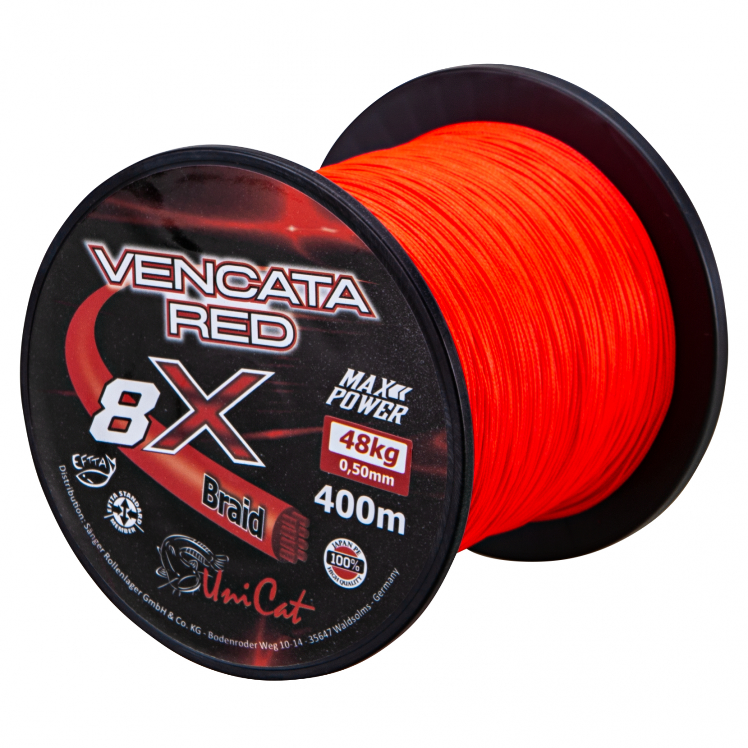 Uni Cat Wallerschnur Vencata Red 8X Braid (400 m)